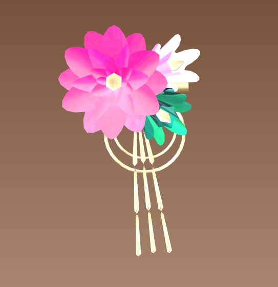 #001花飾り【fbx,obj】