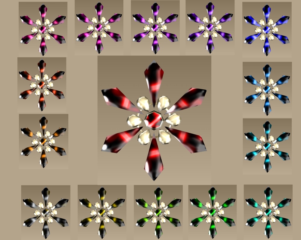 #013結晶花飾り(light12色セット or dark15色セット)【fbx,obj】値下げ