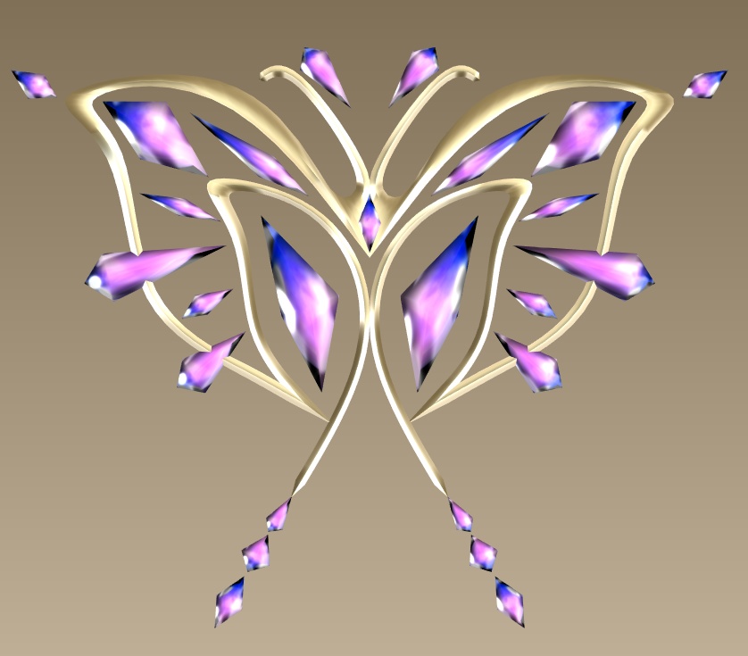 #022-蝶飾り【fbx,obj】