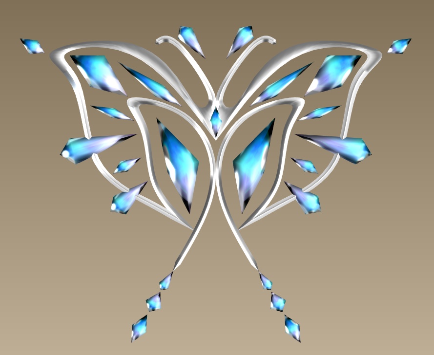 #022-蝶飾り【fbx,obj】