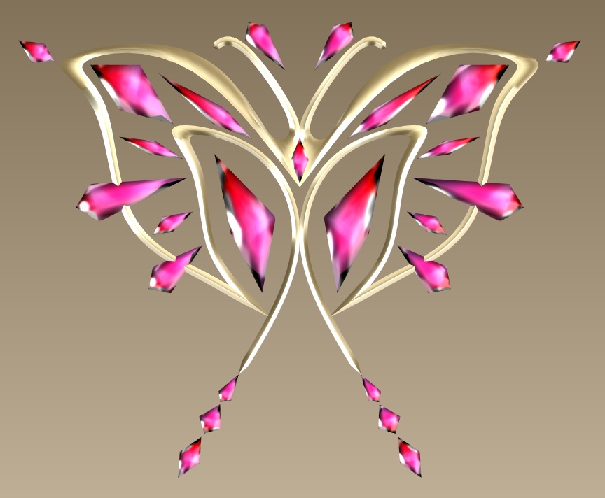 #022-蝶飾り【fbx,obj】