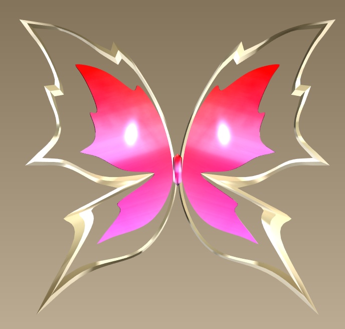 #024-蝶飾り【fbx,obj】