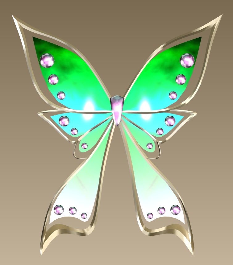 #026-蝶飾り【fbx,obj】