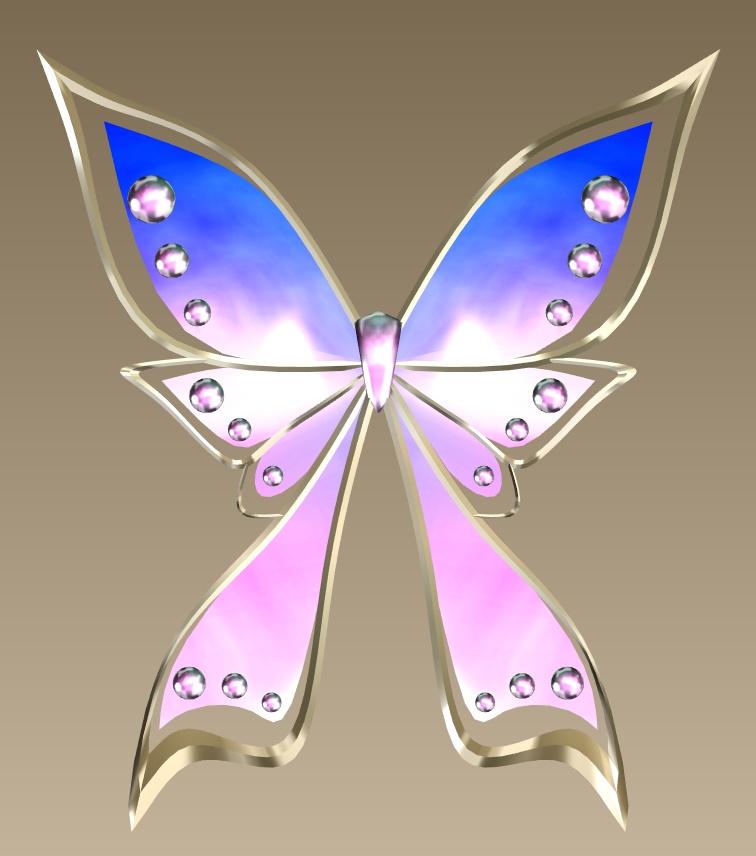#026-蝶飾り【fbx,obj】