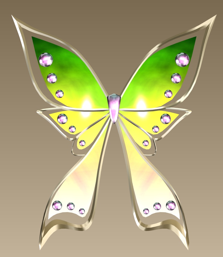 #026-蝶飾り【fbx,obj】