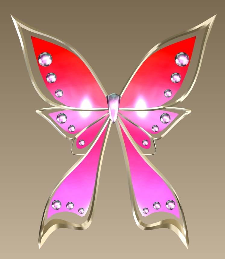 #026-蝶飾り【fbx,obj】