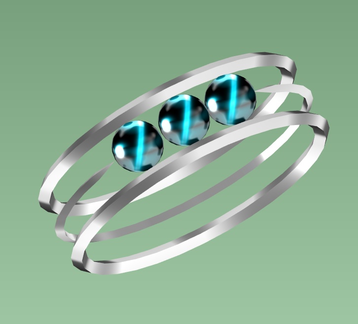 #042-3連玉腕飾り【fbx,obj】