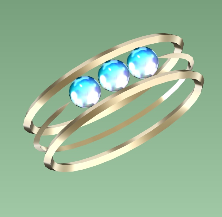 #042-3連玉腕飾り【fbx,obj】