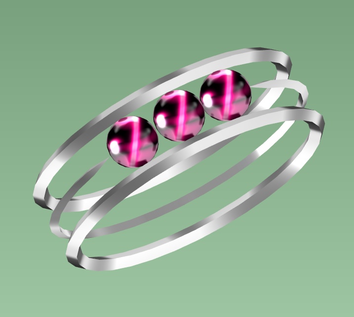 #042-3連玉腕飾り【fbx,obj】