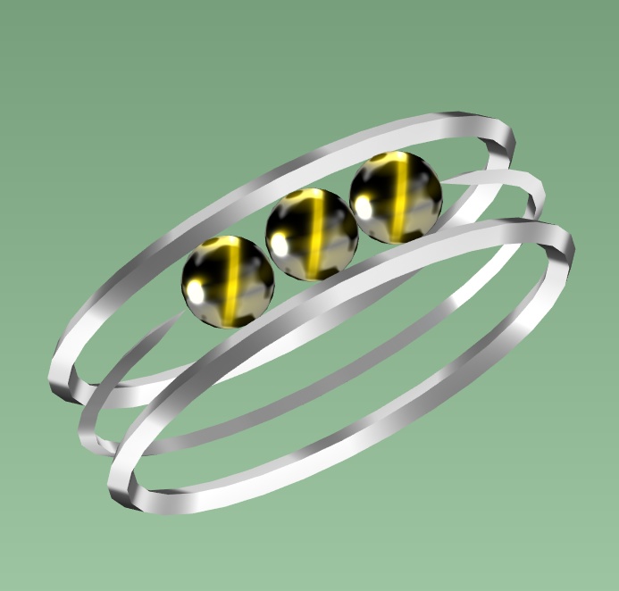 #042-3連玉腕飾り【fbx,obj】