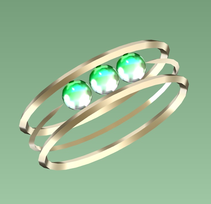 #042-3連玉腕飾り【fbx,obj】