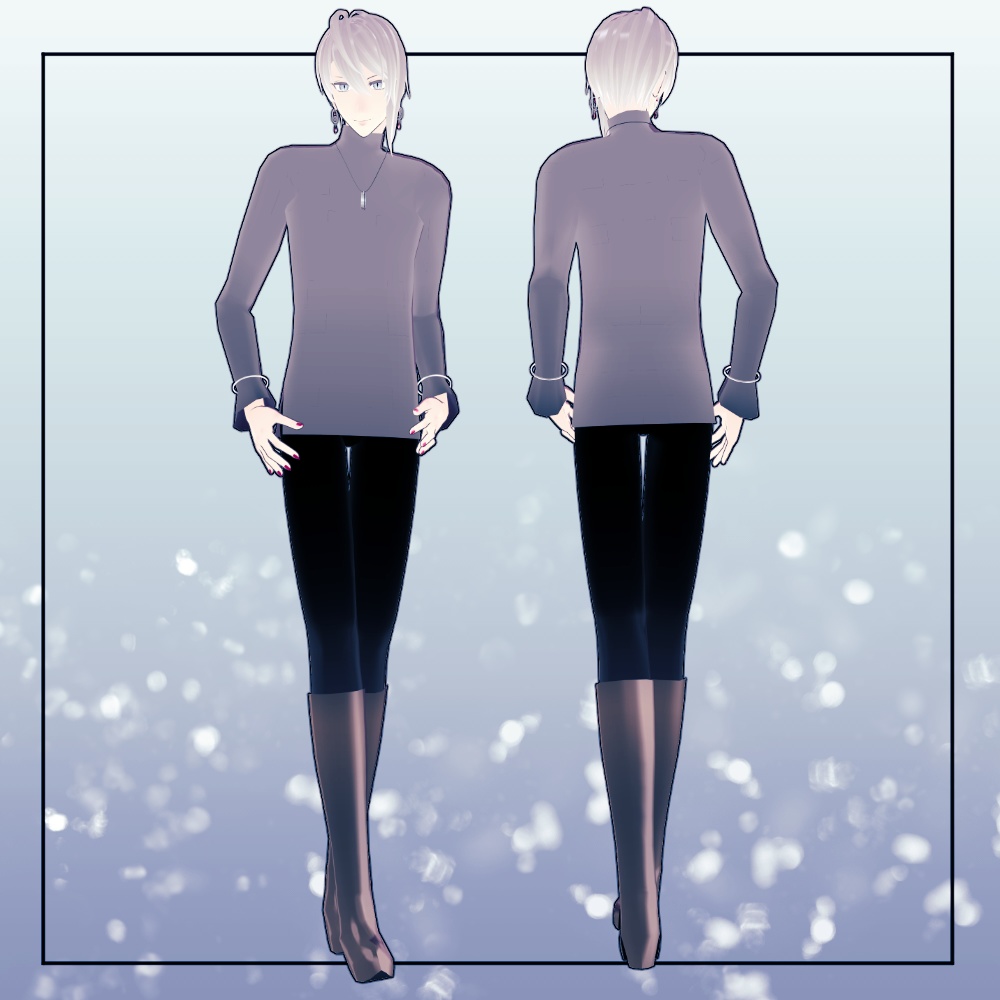 【オリジナル3Dモデル】白夜-Byakuya-【VRM,VRC対応】