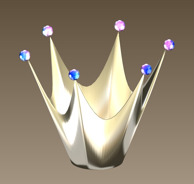 #064-シンプルクラウン飾り【fbx,obj】
