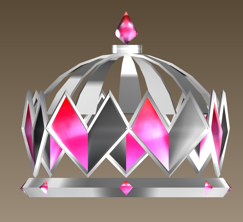 #070-ハートの王冠飾り【fbx,obj】