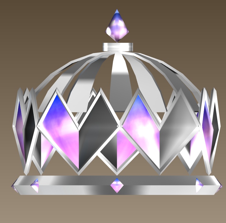 #070-ハートの王冠飾り【fbx,obj】