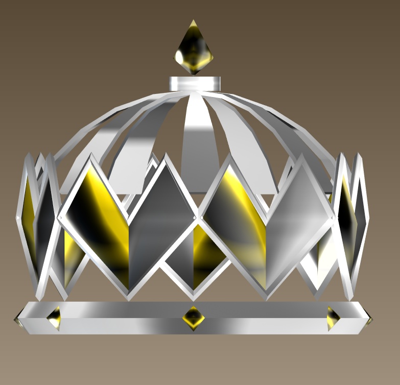 #070-ハートの王冠飾り【fbx,obj】