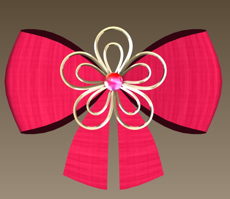 #073-花リボン飾り【fbx,obj】