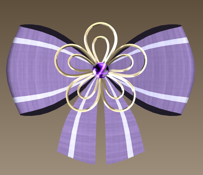 #073-花リボン飾り【fbx,obj】