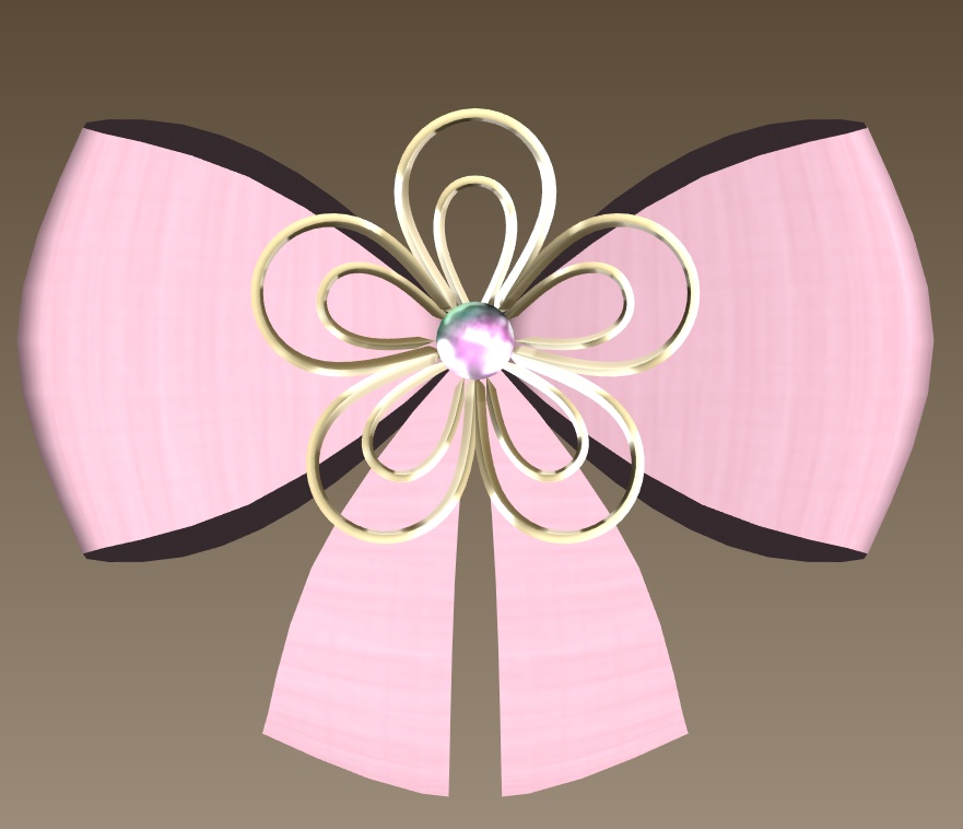 #073-花リボン飾り【fbx,obj】