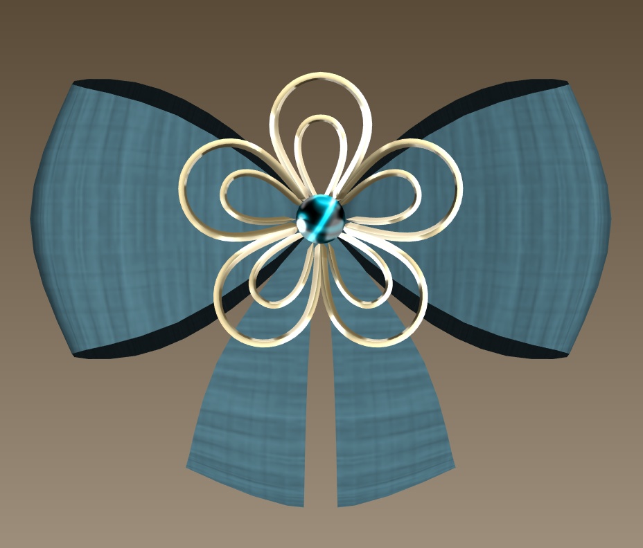 #073-花リボン飾り【fbx,obj】