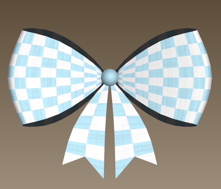#074-チェックリボン飾り【fbx,obj】