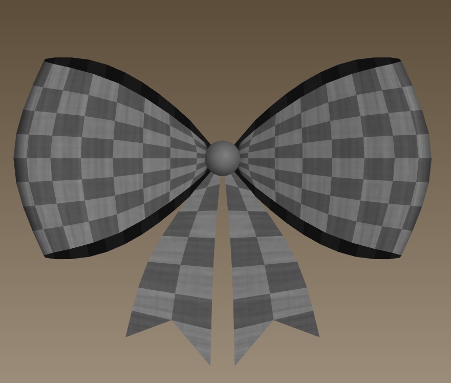 #074-チェックリボン飾り【fbx,obj】