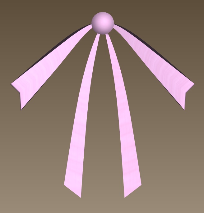 #076-細リボン飾り【fbx,obj】