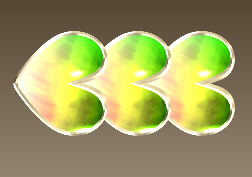 #098-ハートバレッタ飾り【fbx,obj】