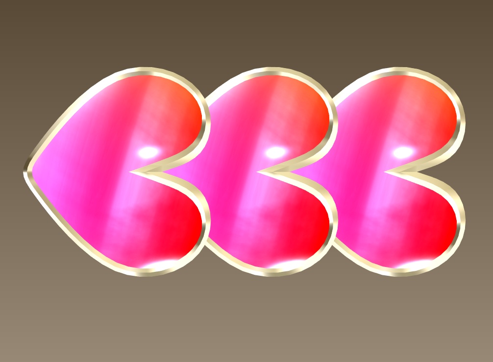 #098-ハートバレッタ飾り【fbx,obj】