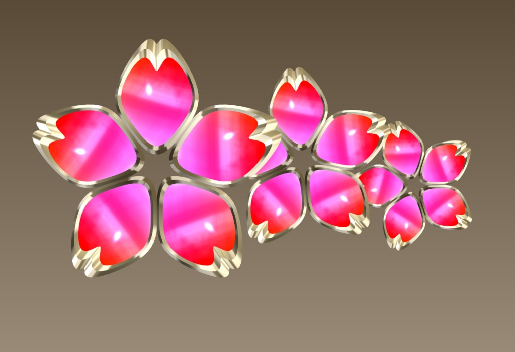 #100-花バレッタ飾り【fbx,obj】