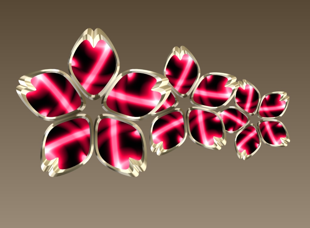 #100-花バレッタ飾り【fbx,obj】