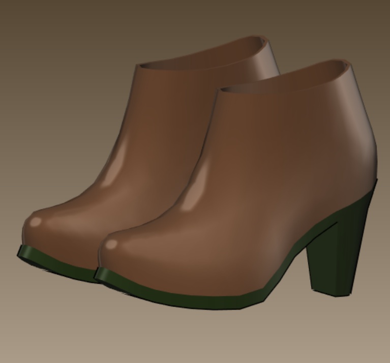 #003-ショートブーツ【fbx,obj】
