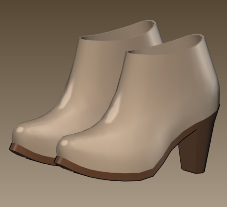 #003-ショートブーツ【fbx,obj】