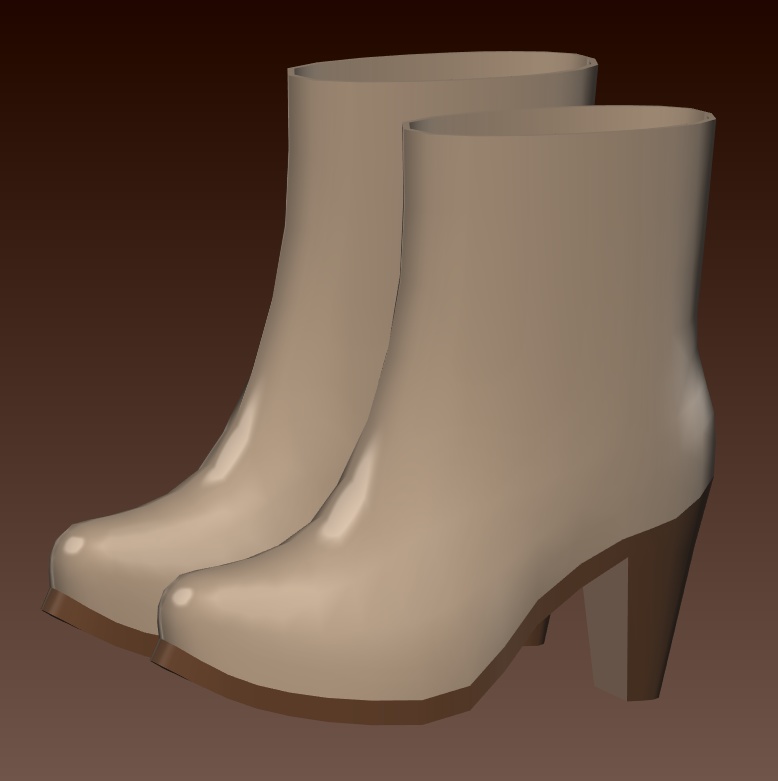 #004-ミドルブーツ【fbx,obj】