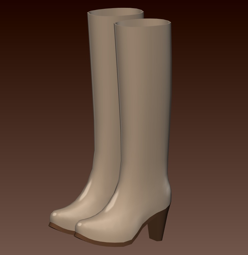 #005-ロングブーツ【fbx,obj】