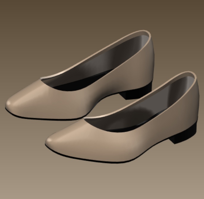 #006-ローヒールパンプス【fbx,obj】