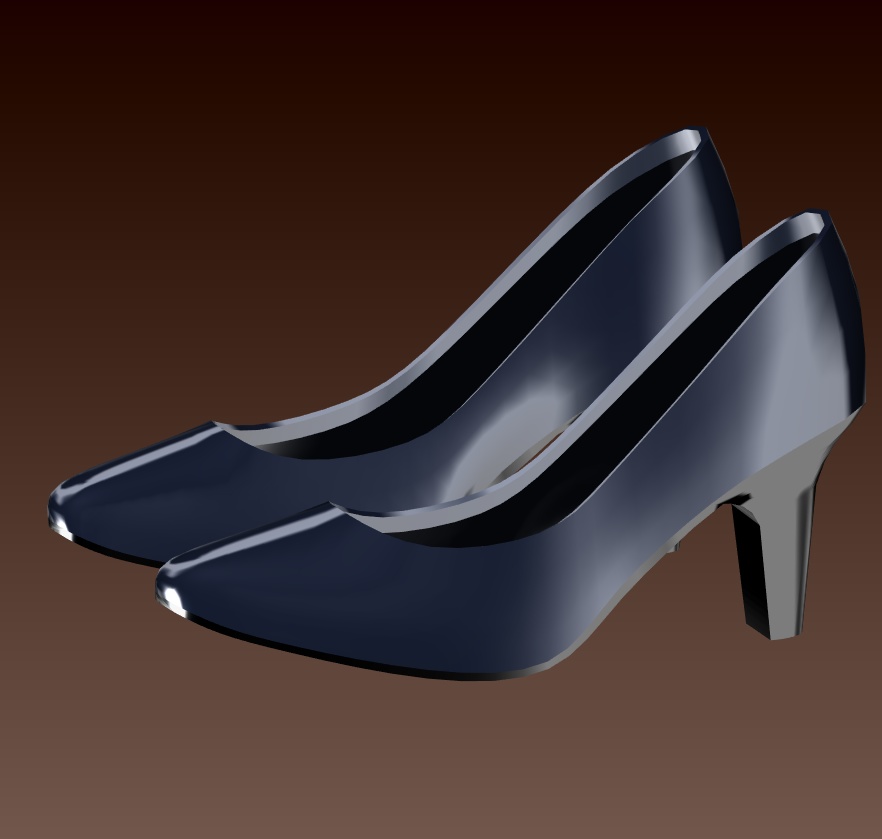 #007-ミドルヒールパンプス【fbx,obj】