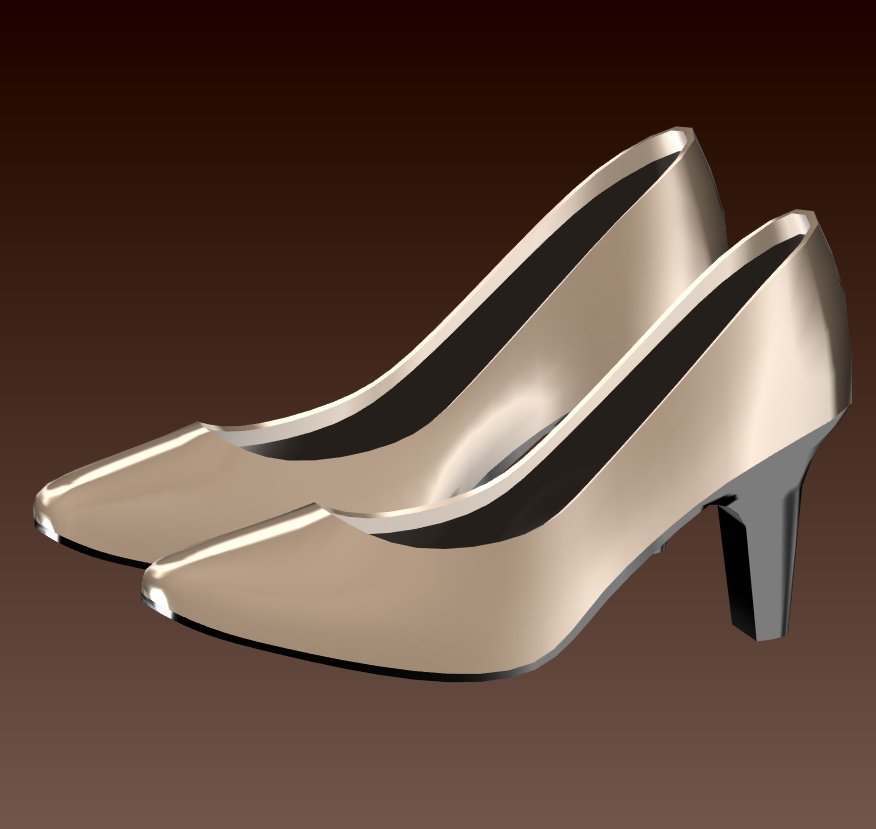 #007-ミドルヒールパンプス【fbx,obj】