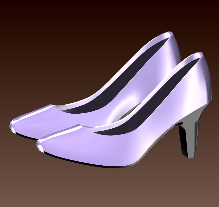 #007-ミドルヒールパンプス【fbx,obj】