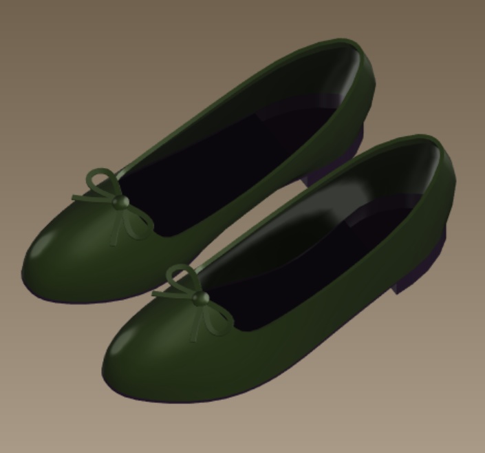 #011-ローヒールリボンパンプス【fbx,obj】