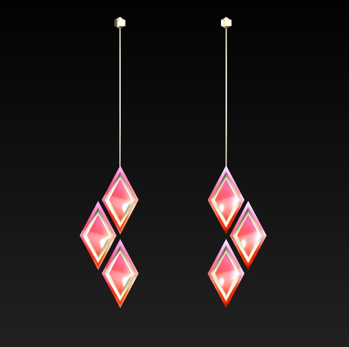 #106-シンプルピアス飾り【fbx,obj】