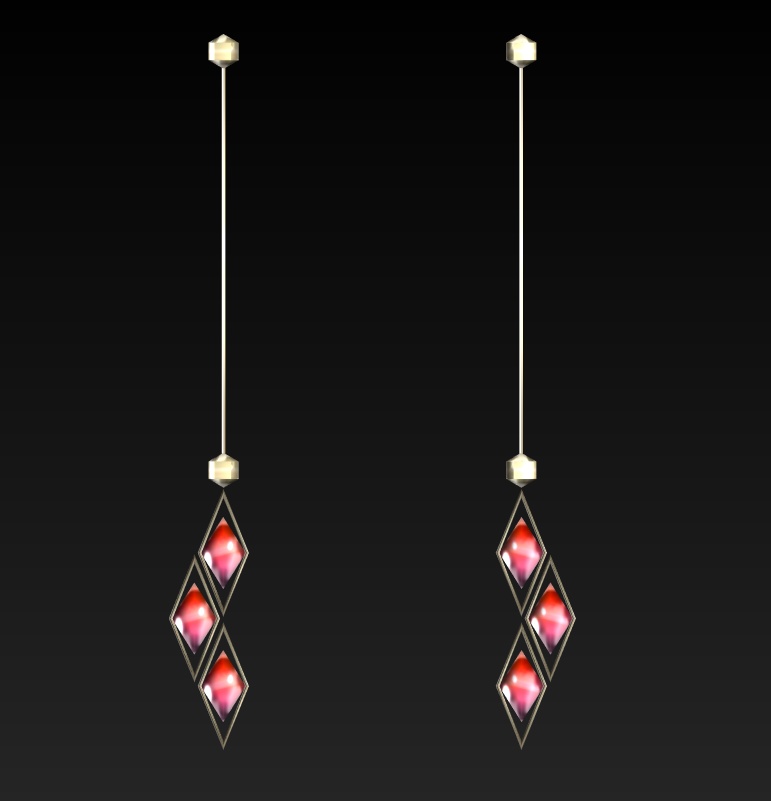 #109-シンプルピアス飾り【fbx,obj】