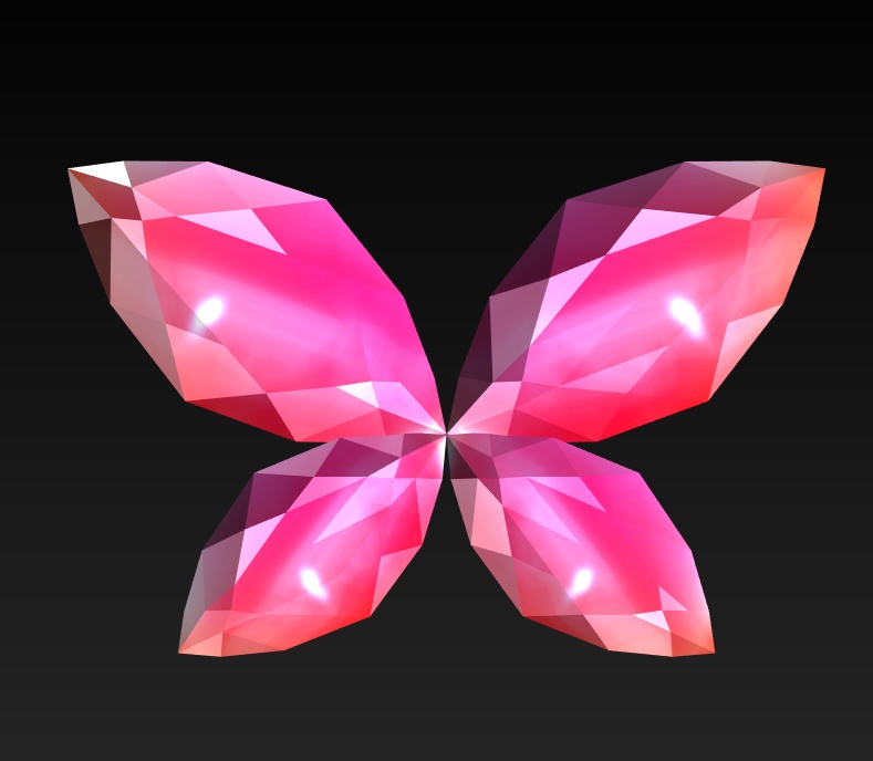 #115-蝶飾り【fbx,obj】