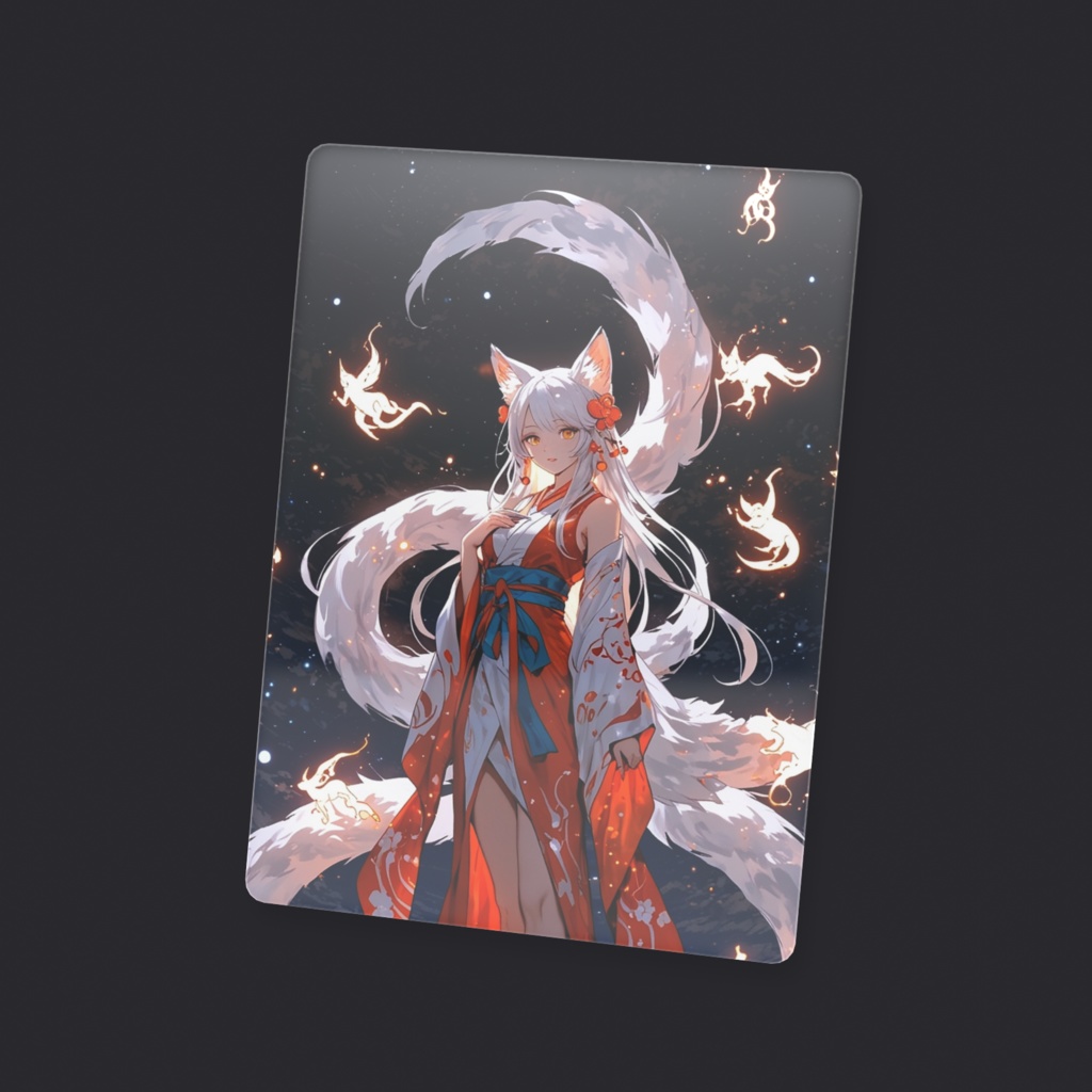 Ethereal Fox-Spirit: Guardian of the Midnight Flames