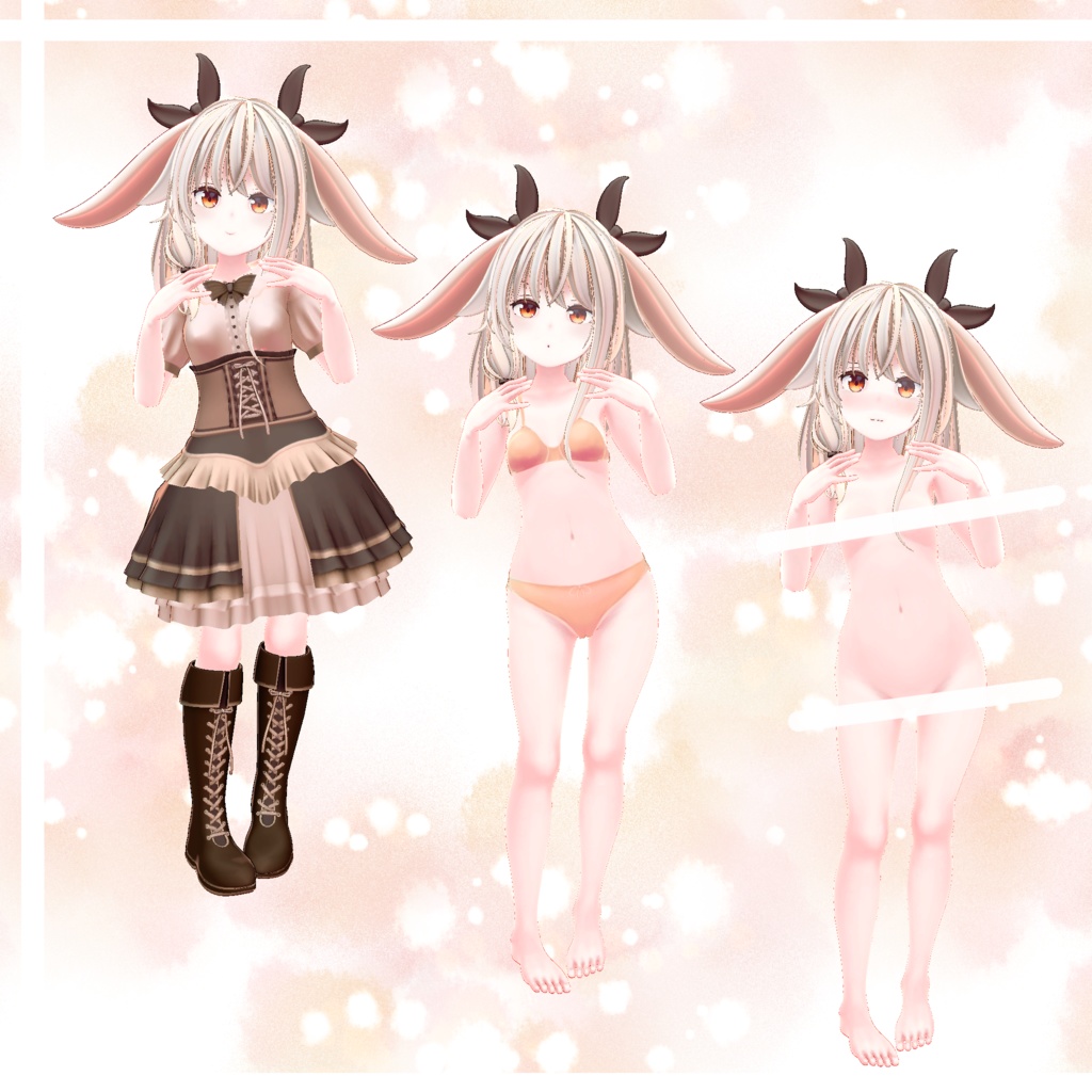 オリジナル3Dモデル「飛び跳ねる卯依花 -ウイカ-」ver1.13