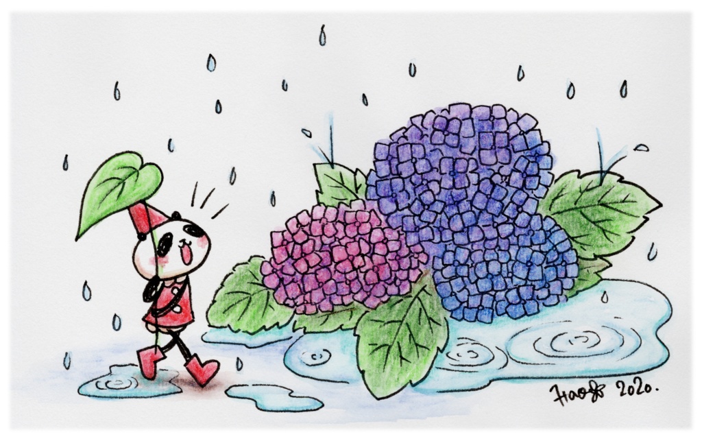 白T・あじさいとぱんだ