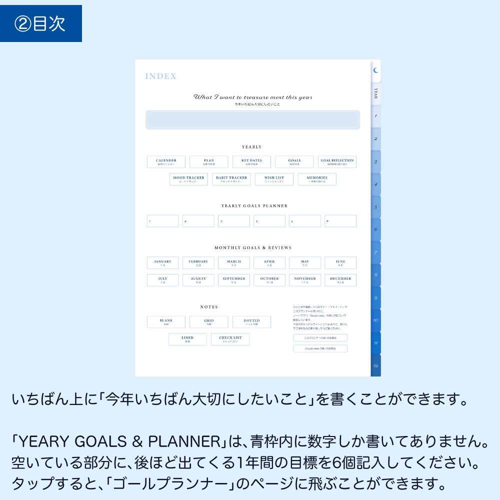 デジタルプランナー① マンスリー+デイリー 日付なし デイフリー 青空と猫