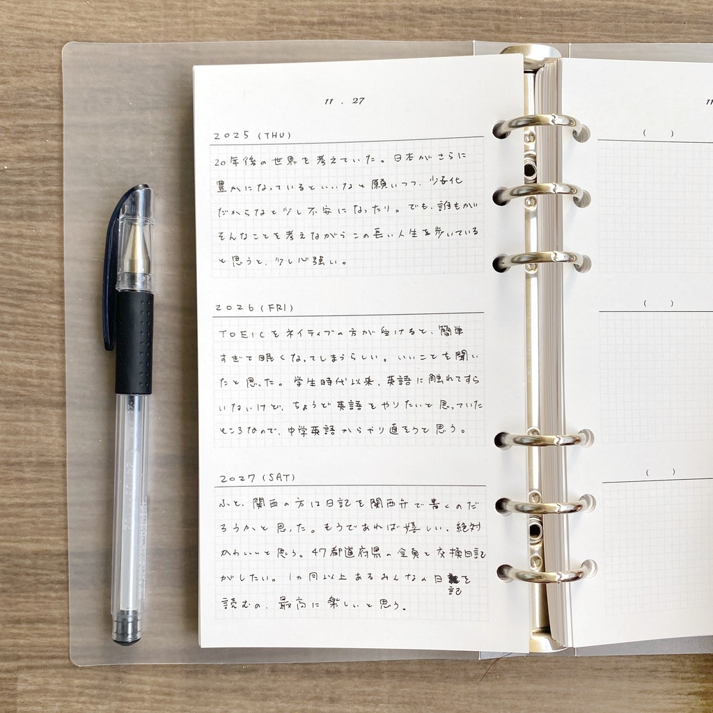 バイブル 3年連用日記 PDFデータ システム手帳リフィル