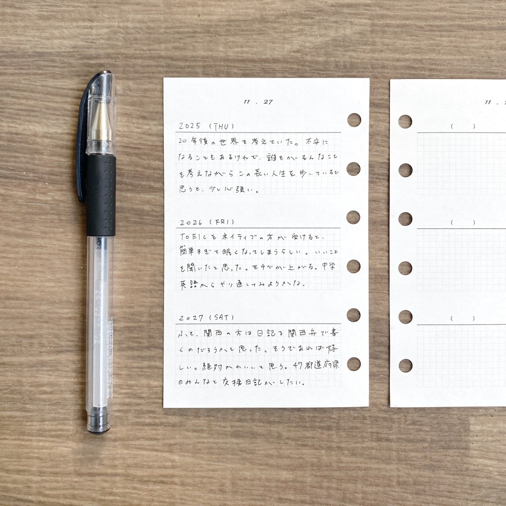 ミニ6 3年連用日記 PDFデータ システム手帳リフィル