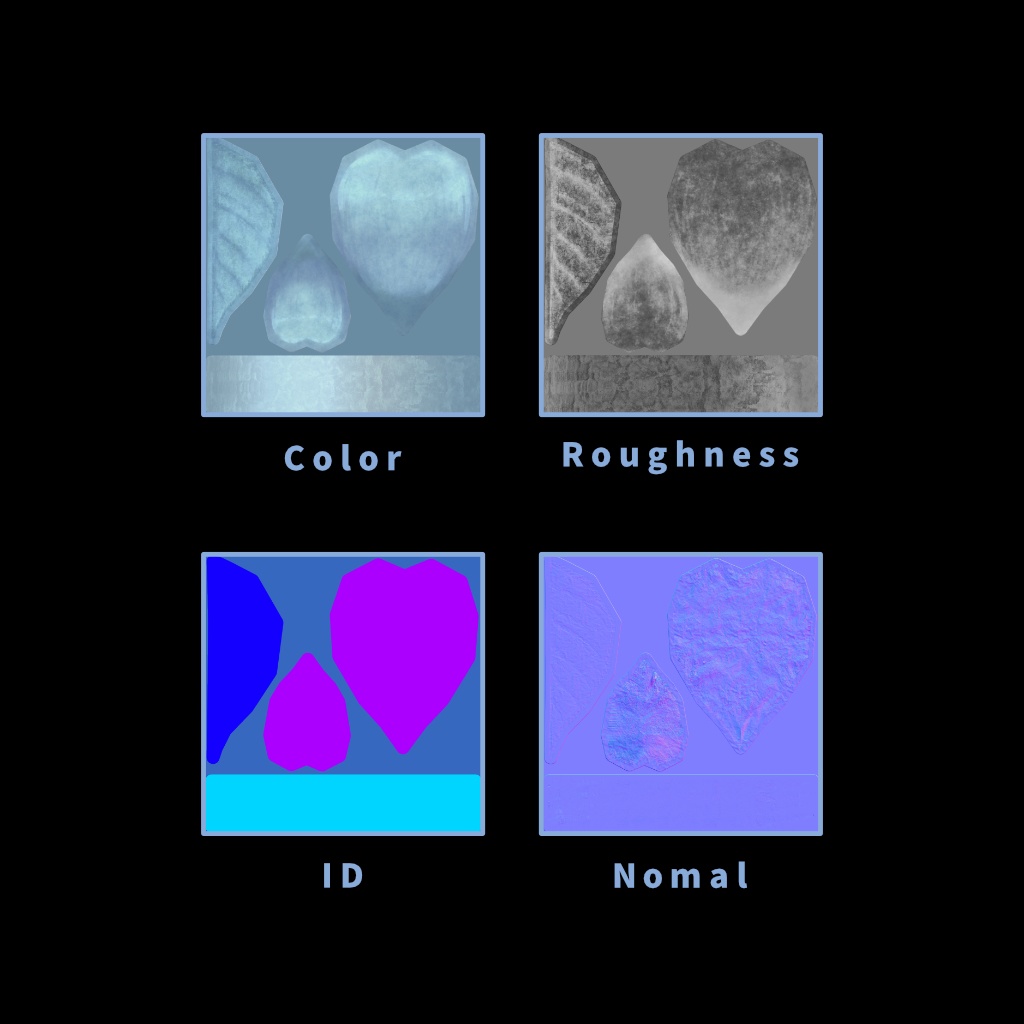 【VRChat想定】青い薔薇モデル